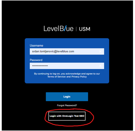 One Login : SSO Integration with USMA | LevelBlue Success Center