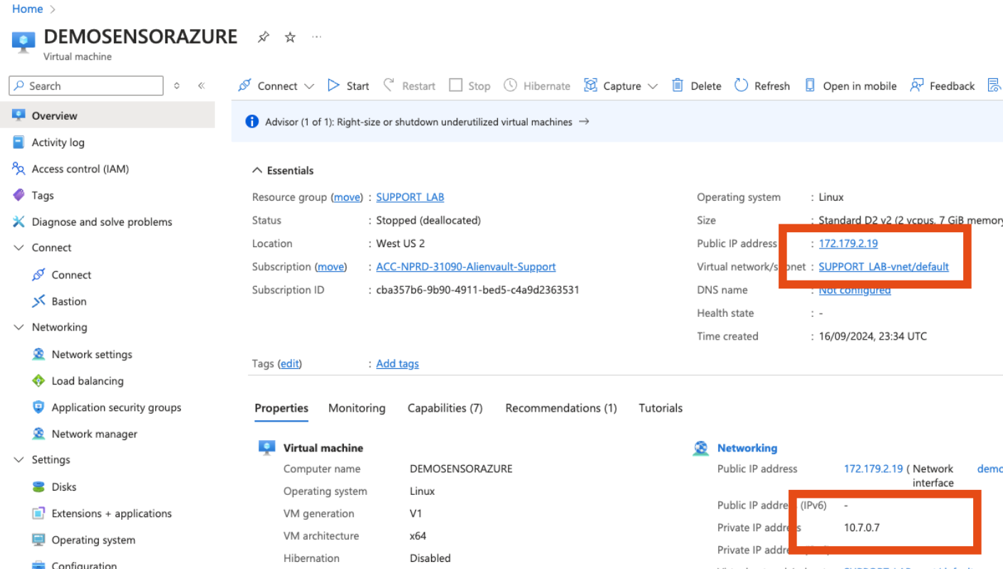 How to redeploy an Azure sensor with the same IP | LevelBlue Success Center