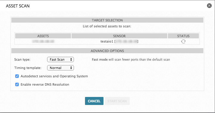 Asset scan blocked with status pending icon | LevelBlue Success Center